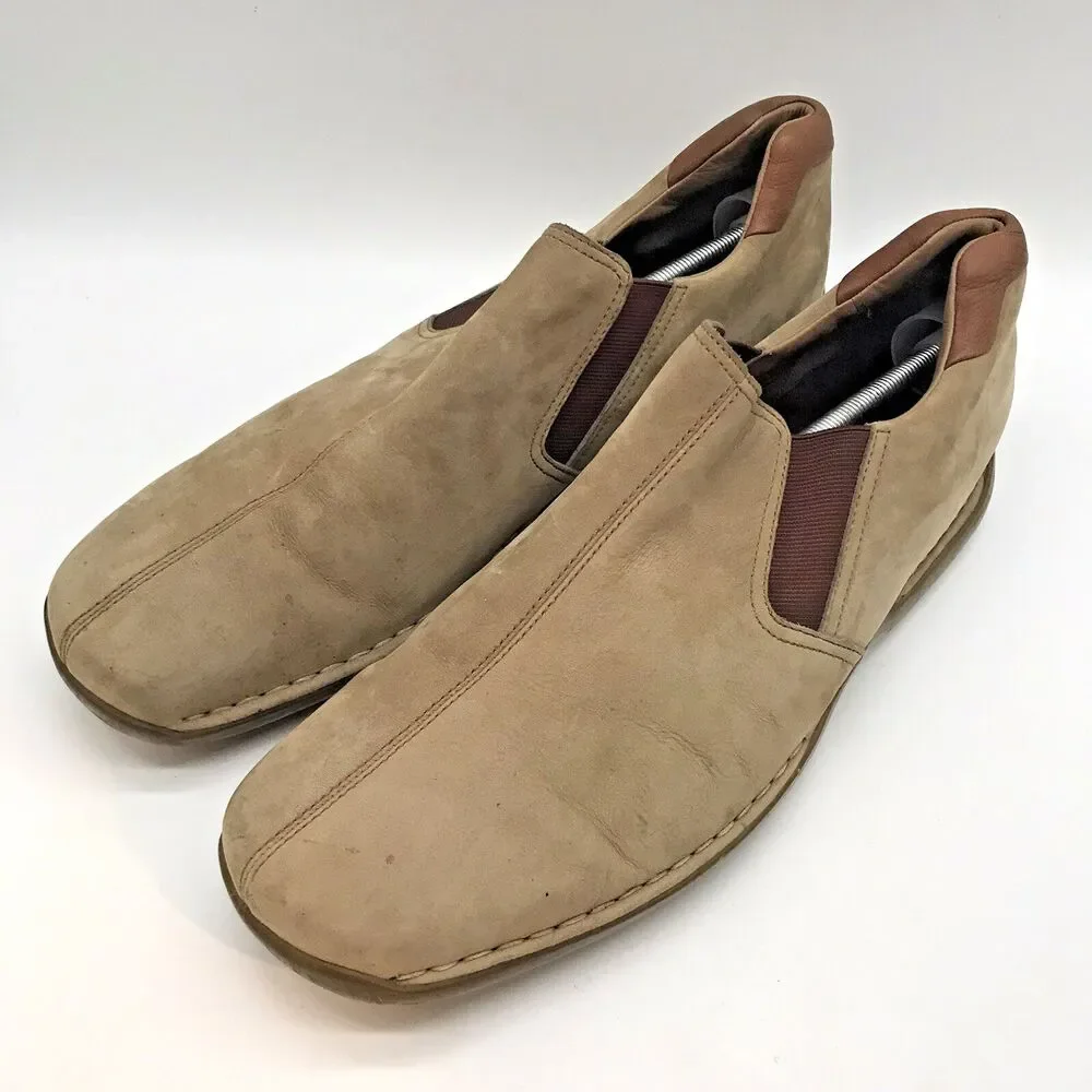 Cole Haan Tan Nubuck Leather Loafers Men's 13M Causal Double Gusset 161 CO4496